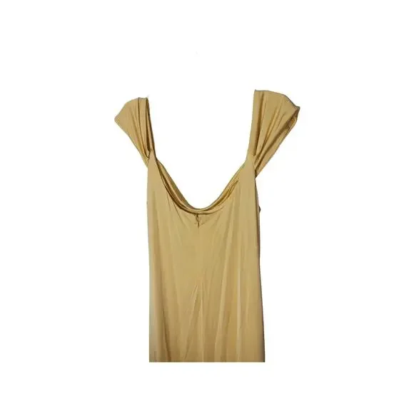 New Lauren Ralph Lauren Gold Yellow Cowl Neck Gown Dress 14 Formal Evening